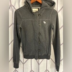 Abercrombie & Fitch Kids Charcoal Button-Up Hoodie